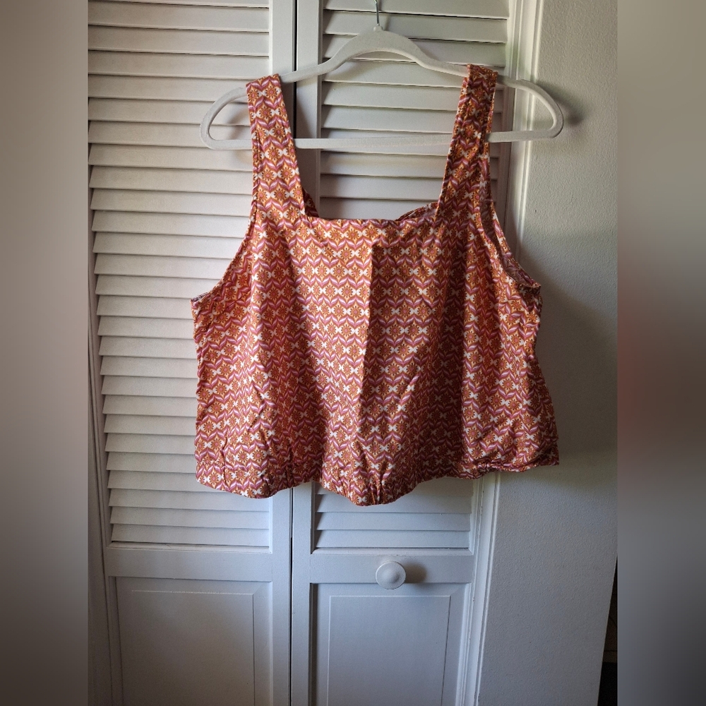 a.n.a Orange Boxy Tank Top